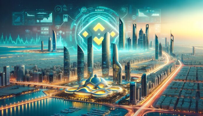 DALL·E-2023-12-07-15.08.45-Create-a-landscape-oriented-hyperrealistic-cover-image-for-a-story-about-Binance-and-Abu-Dhabi.-The-image-should-blend-elements-of-finance-and-the-di.jpg