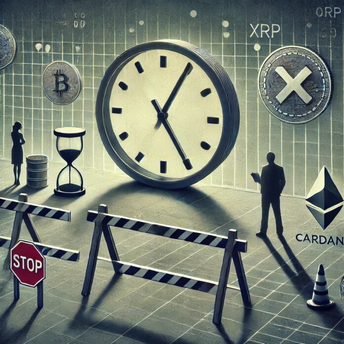 DALL·E-2024-06-28-16.22.09-Create-a-conceptual-digital-artwork-for-a-finance-news-article.-The-image-should-represent-the-theme-of-uncertainty-and-delay-in-financial-approvals-.webp.jpeg