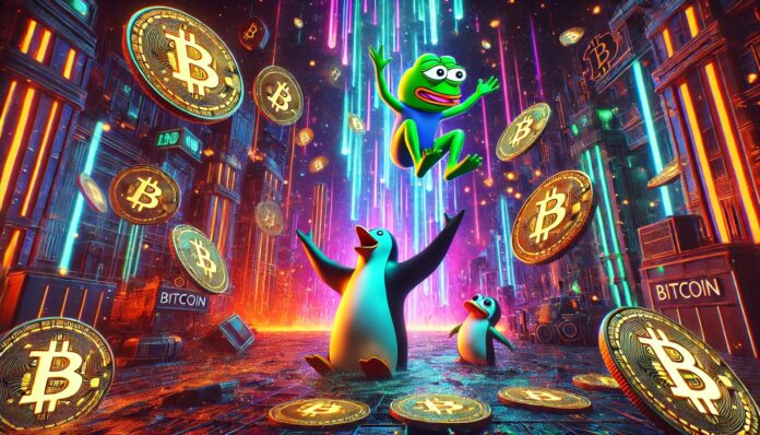DALL·E-2024-12-27-10.55.50-A-futuristic-landscape-featuring-a-striking-visual-of-Bitcoin-symbols-falling-dramatically-portrayed-with-a-dark-and-intense-atmosphere.-In-contrast.webp.jpeg