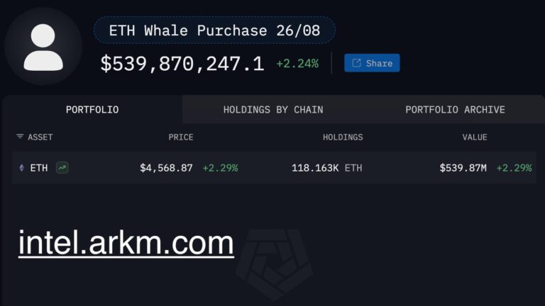 Ethereum Whales Strike Again: $456.8M Bought Across 9 Addresses